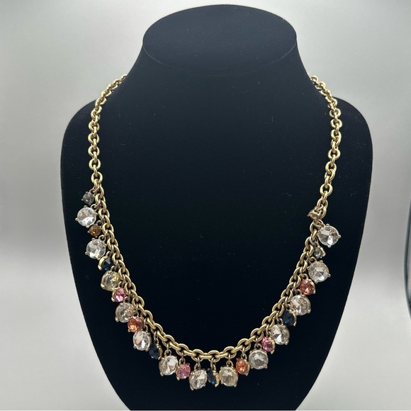 Ann Taylor Jewelry - ANN TAYLOR Multicolored Gem Rhinestones Bezel Charm Necklace #799